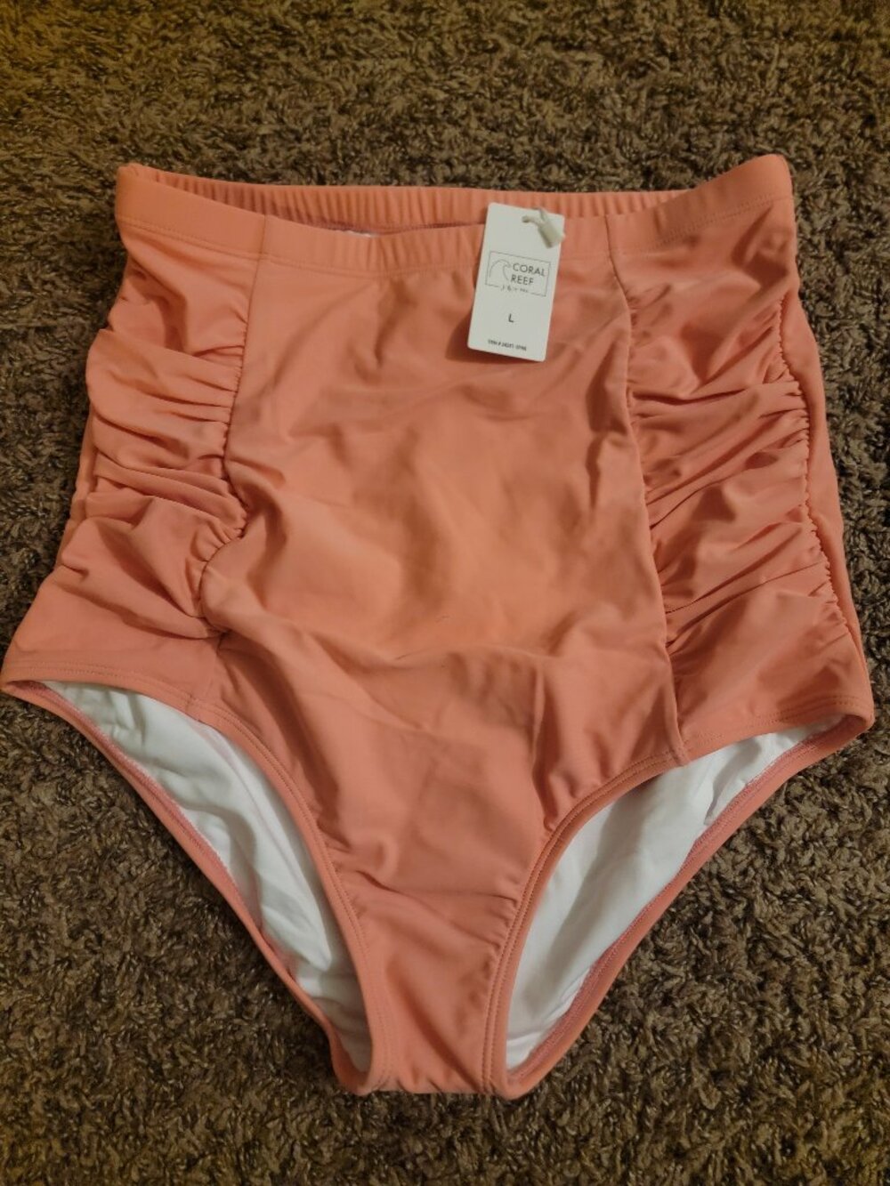 Coral Reef swim bottom in peach pink size L
